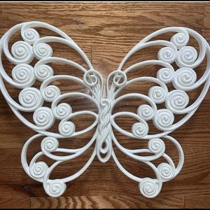Homco Home Interiors Large White Syroco Butterfly